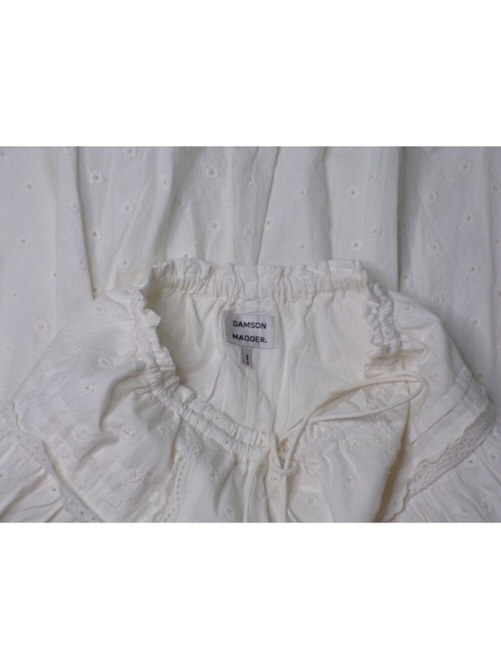 DAMSON MADDER Eyelet Puff Midi Skirt Cotton White 12 - Picture 9 of 9